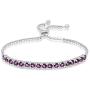 Parade of Jewels Genuine Quartz Adjustable''Bolo'' Bracelet in Sterling Silver