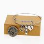 Uloveido Christian Faith Extendable Bangle, Stainless Steel, Heart Mustard Seed Bracelets Y642