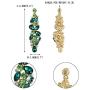 EVER FAITH Bridal Tear Drop Flower Cluster Dangle Earrings Crystal Rhinestone