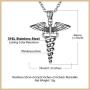 Bandmax Engraved Men Women Stainless Steel Medical Symbol Alert Pendant Necklace Life Tree/Heart/Dog Tag/Snake Caduceus Silicon Customized Personalized EMC Message Jewelry 22Inch Gold/Black,