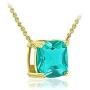 925 Sterling Silver 10mm/0.39'' Cushion Cut Solitaire Gemstone Pendant Necklace for Women, 18 inch