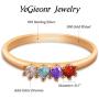 YeGieonr Sterling Silver Birthday Stone Rings for Women,Colorful CZ Rainbow Stackable Rings for Teen Girls, Mothers Jewelry,Synthetic Birthstone Rings for January/February/March/April