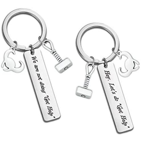 SIDIMELO Thor Loki Friendship Jewelry Marvel Comic Inspired Keychain Gift for Friend Hey Lets Do Get Help Long Distance Relationships Gifts
