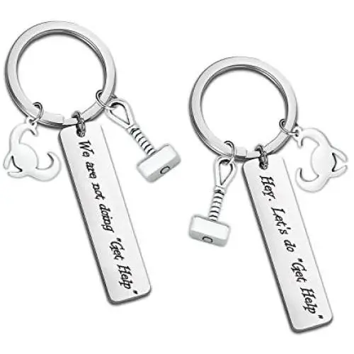 SIDIMELO Thor Loki Friendship Jewelry Marvel Comic Inspired Keychain Gift for Friend Hey Lets Do Get Help Long Distance Relationships Gifts SIDIMELO Thor Loki Friendship Jewelry Marvel Comic Inspired Keychain Gift for Friend Hey Lets Do Get Help Long Distance Relationships Gifts