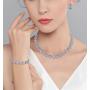 EVER FAITH Silver-Tone Round Cut Cubic Zirconia Tennis Necklace Bracelet Earrings Set