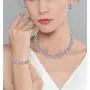 EVER FAITH Silver-Tone Round Cut Cubic Zirconia Tennis Necklace Bracelet Earrings Set EVER FAITH Silver-Tone Round Cut Cubic Zirconia Tennis Necklace Bracelet Earrings Set