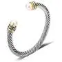UNY Fashion Jewelry Brand Cable Wire Bangle Elegant Beautiful Imitation Pearl Valentine UNY Fashion Jewelry Brand Cable Wire Bangle Elegant Beautiful Imitation Pearl Valentine