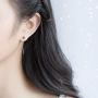 SLUYNZ 925 Sterling Silver Blue Crystal Star Moon Dangle Earrings for Women Teen Girls Star Moon Tassel Earrings Chain