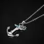 Anchor Necklace, Sterling Silver Anchor Pendant Sailor Necklace Nautical Jewelry Anchor Jewelry for Women Gifts for Best Friend (Silver1)