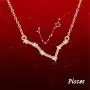 NEIQII Zodiac Constellation Necklace, Cute Necklaces, Rose Gold Necklaces for Women, Gift for Women Necklace Jewelry, 18 Inch