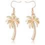 MANZHEN Crystal Beach Palm Tree Dangle Earrings Tropical Jewelry for Women