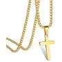 Ursteel Cross Necklace for Men, Stainless Steel Silver Black Gold Cross Pendant Necklace for Men, 16-24 Inches Box Chain