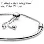 Pandora Jewelry Moments Slider Bangle Cubic Zirconia Bracelet in Sterling Silver Pandora Jewelry Moments Slider Bangle Cubic Zirconia Bracelet in Sterling Silver