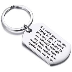 Zuo Bao Inspriational Gifts Graduation Keychain Dog Tag Keychain Gift to Son and Daughter If I Could Give You One Thing in Life