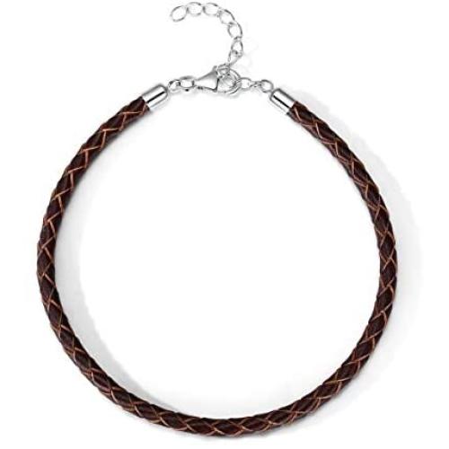 T400 Black Brown Red Pink White Bangle Charm Braided Bracelet Genuine Cowhide Leather Wristband for Unisex Women Men Beads Gift