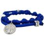 Needzo Blue Miraculous Medal Paracord Rosary Bracelet, 7 1/2 Inch