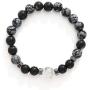 Mslamiso Black Beaded Mens Bracelet, Handmade Bracelets Jewelry Women Boho and Inspiration Jewellery Gift for Couples, Teen Girls