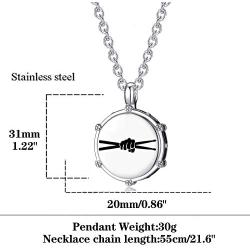 AZFVBQL Rock Drum Necklace for Mens Drummer Gifts Women Stainless Steel Music Drumstick Pendant Necklaces Charm Jewelry…