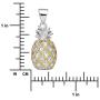 Sterling Silver Large Pineapple Pendant Necklace, 16+2'' Extender