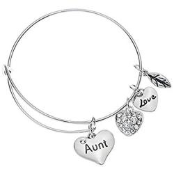 Infinity Collection Aunt Bangle Bracelet- Aunt Jewelry- Bracelets for Aunts for Special Aunt
