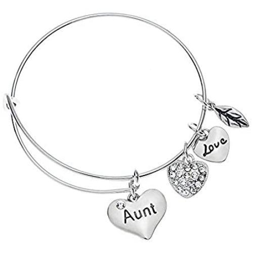 Infinity Collection Aunt Bangle Bracelet- Aunt Jewelry- Bracelets for Aunts for Special Aunt