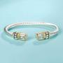 UNY Designer Inspired Jewelry 6x8 Radiant CZ Cable Wire Antique Bangle Elegant Beautiful