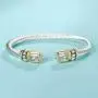 UNY Designer Inspired Jewelry 6x8 Radiant CZ Cable Wire Antique Bangle Elegant Beautiful UNY Designer Inspired Jewelry 6x8 Radiant CZ Cable Wire Antique Bangle Elegant Beautiful