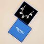 POLIPHILI Big Butterfly Pandant Necklace Tennis Rhinestone Iced Out Collar Chain Choker Necklace Jewelry Gifts for Women Ladies Girls