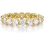 GEMSME 18K Yellow Gold Plated Tennis Necklace/Bracelet/Earrings/Band Ring Sets Pack of 4