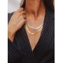 Reoxvo 18K Gold Chain Necklaces for Women | Flat Herringbone Snake Chain Necklace(5mm)