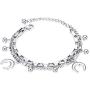 TIESLONG Jewelry Pendant Charm Dainty Bracelets for Women Fashion Personalized Gorgeous Stainless Steel Double Layered Chain Adjustable Size Cute Trendy Aesthetic Bracelet for Girls