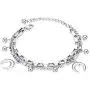 TIESLONG Jewelry Pendant Charm Dainty Bracelets for Women Fashion Personalized Gorgeous Stainless Steel Double Layered Chain Adjustable Size Cute Trendy Aesthetic Bracelet for Girls