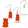 10 Pairs Gummy Candy Bear Earrings Resin Bear Drop Colorful Cartoon Dangle Drop for Women