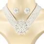 Audrey Hepburn style Faux Pearl Necklace Set Strand Ear clip Wedding Breakfast at Tiffanys for Women NL-001