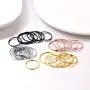 Stainless Steel Rings Set, Womens Plain Band Knuckle Stacking Midi Rings Comfort Fit, Silver/Gold/Rose Gold/Black Tone, Multi Size #4-#12