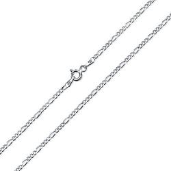 Thin 50 Gauge 1.5 MM 925 Sterling Silver Figaro Chain Necklace For Women Men Made In Italy Nickle-Free 16 18 20 24 Inch