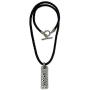 NOVICA Mens .925 Sterling Silver Pendant Necklace with Black Leather Cord, 20'', Bold Dragon