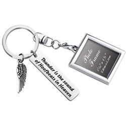 Gzrlyf Horse Memorial Keychain Picture Frame Keychain Horse Sympathy Gifts Thunder is The Sound of Hoofbeats in Heaven