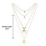 Chargances Bohemia Women Necklace Disc and Moon Necklace Coin Pendant Necklace Delicate Choker Chain Multi layer Necklaces for Women Gold Moon Crescent Disc Jewelry for Women and Girls