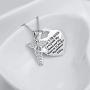 YFN 925 Sterling Silver Caduceus Angel Nursing Themed Pendant Necklace 18''