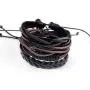 León Jewelry 4PCS Set Handmade Braided Leather Bracelet Unisex Women Men Cuff Bangle Adjustable Wristband Wrap León Jewelry 4PCS Set Handmade Braided Leather Bracelet Unisex Women Men Cuff Bangle Adjustable Wristband Wrap