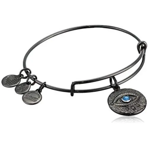 Alex and Ani Womens Evil Eye Bracelet, Midnight Silver Alex and Ani Womens Evil Eye Bracelet, Midnight Silver