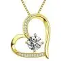 Heart Necklace 5A Cubic Zirconia Love Necklace 14k Yellow Gold Plated Pendant Necklaces for Women