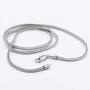 Fashion 100% 925 Sterling Silver 2 mm Necklace Solid Silver Chopin Chain Link Silver Jewelry For Men & Women Italy Design