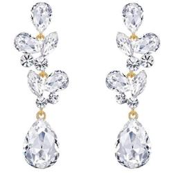 Scarlvambo Party Dangle Earrings Teardrop Womens Austrian Crystal Pierced