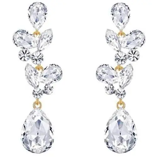 Scarlvambo Party Dangle Earrings Teardrop Womens Austrian Crystal Pierced Scarlvambo Party Dangle Earrings Teardrop Womens Austrian Crystal Pierced