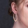 Hoop Earrings, 18K Gold Plated Rounded Hoops Earrings for Women Jewelry 1.4''