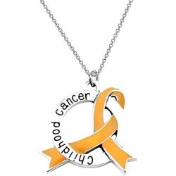 LBSBO Childhood Cancer Awareness Ribbon Clip-on Charm/Necklace Childhood Cancer Support Jewelry