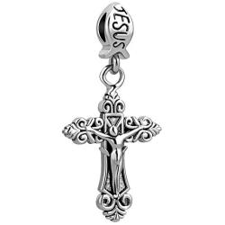 Casa De Novia Religious INRI Jesus Christ On The Cross Crucifix Charm Catholic Keepsake Gift Dangle for Bracelets &Neckalce