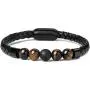 Ckysee 7 Chakra Lava Rock Bracelet Healing Balancing Genuine Leather Bracelets with Magnetic Clasp Tiger Eye Agate Howlite for Men Ckysee 7 Chakra Lava Rock Bracelet Healing Balancing Genuine Leather Bracelets with Magnetic Clasp Tiger Eye Agate Howlite for Men